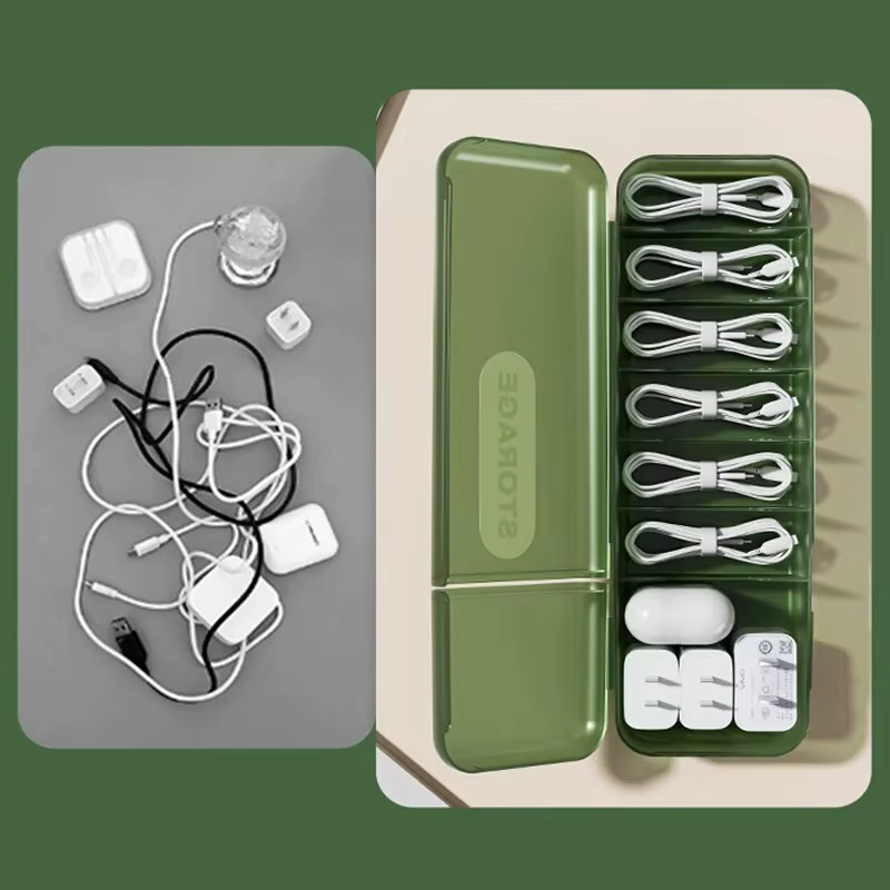 Boîte de rangement de câbles avec compartiments