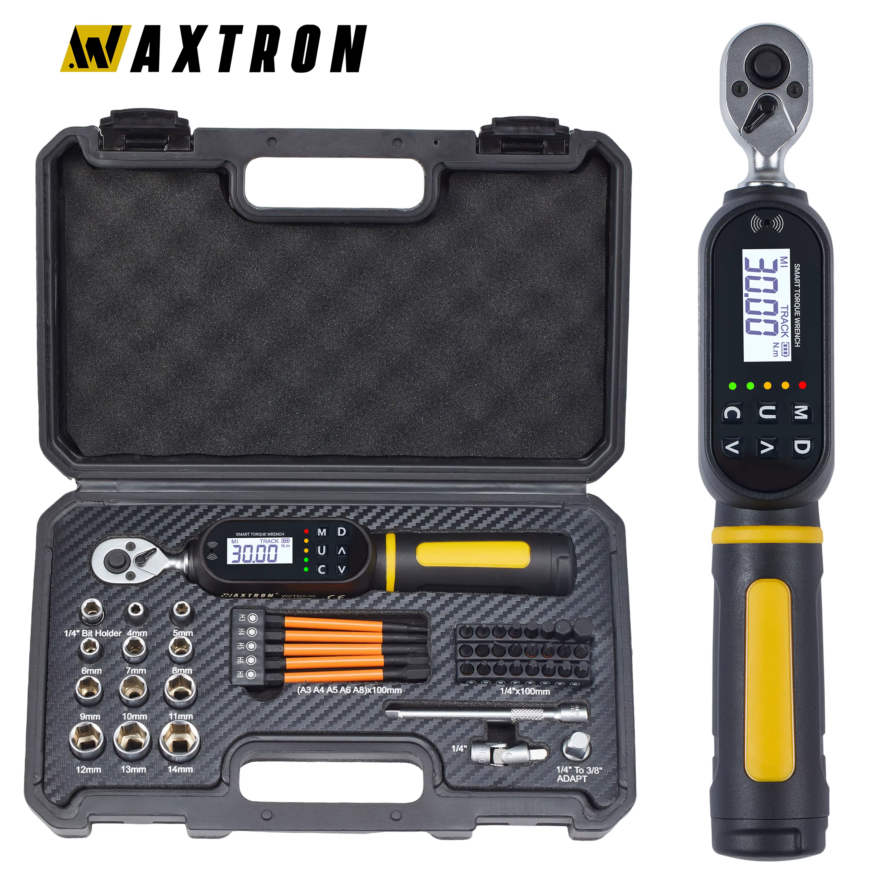 Clé dynamométrique numérique Waxtron 1/4'' 1