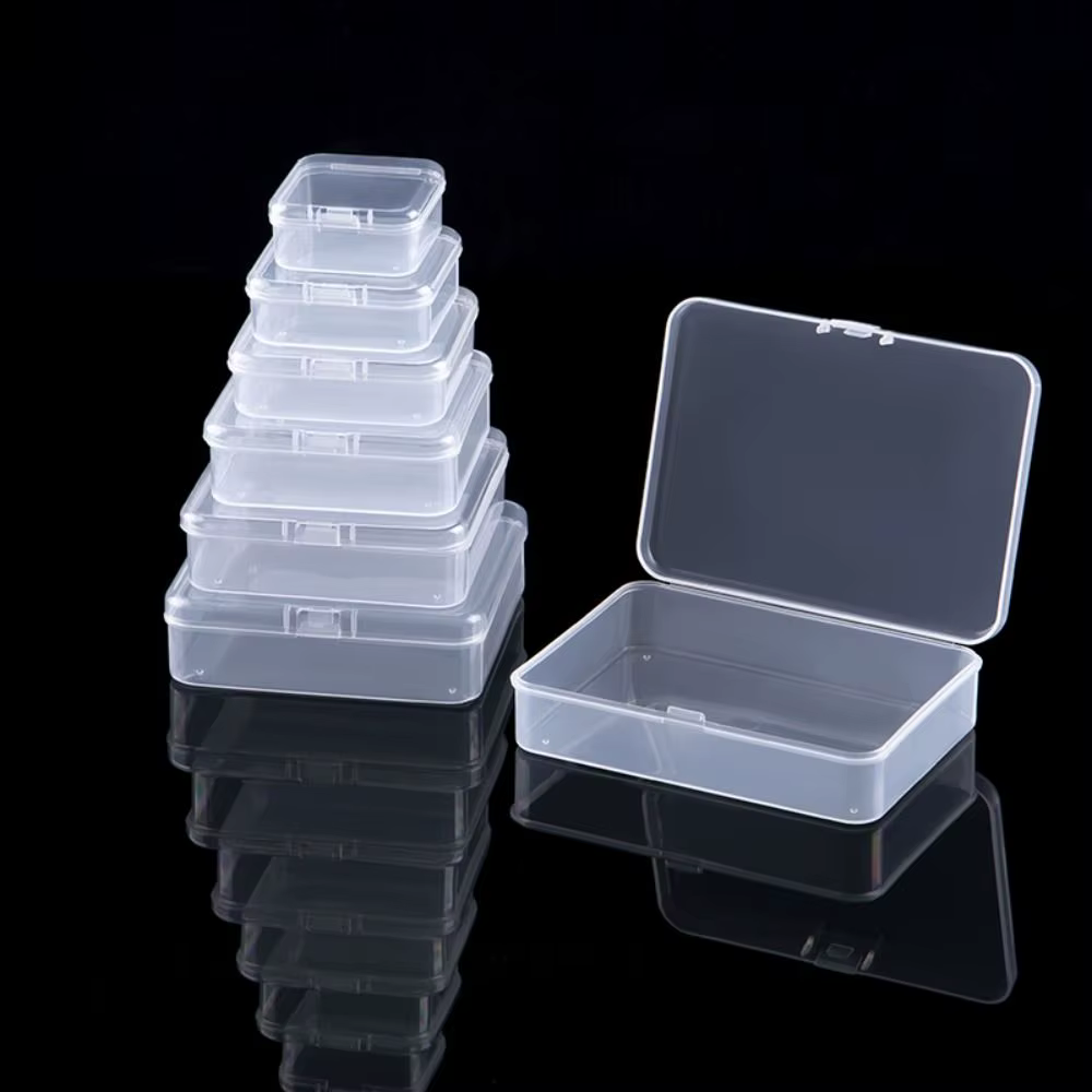 Boîte de rangement carrée transparente pour petits objets
