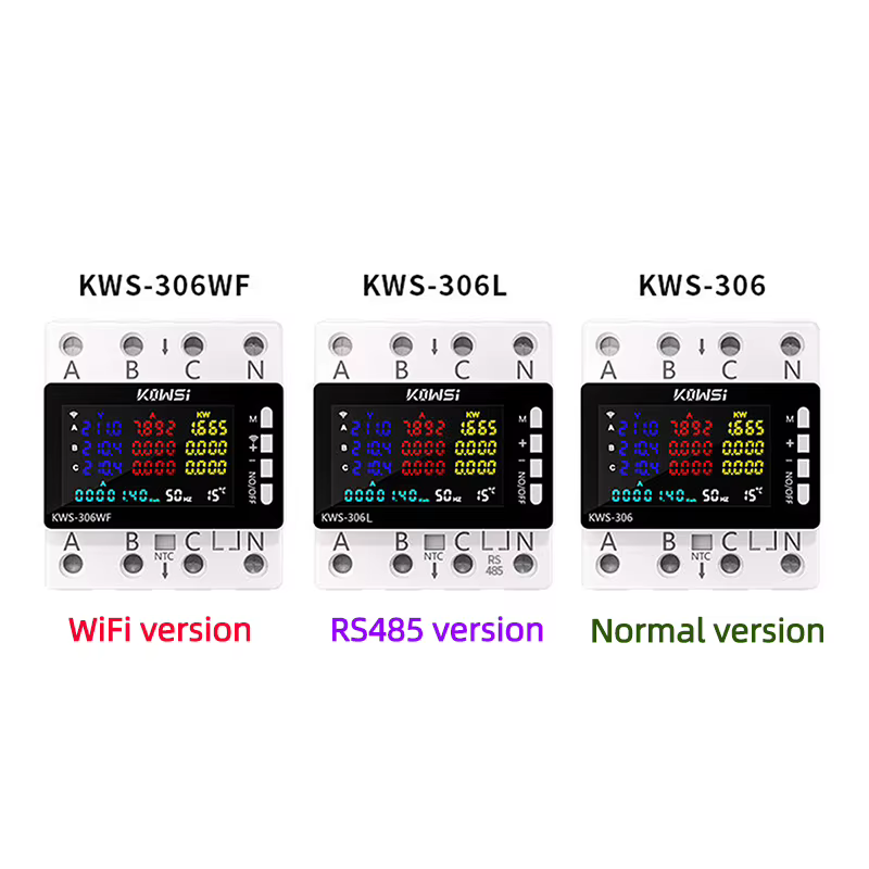 Compteur d'énergie Wifi, moniteur AC AC 85-290V 80A, 3 phases, 4 fils, Rail DIN, protection contre les surtensions, compteur d'électricité
