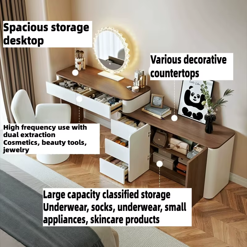 Grande coiffeuse moderne en bois pour chambre à coucher