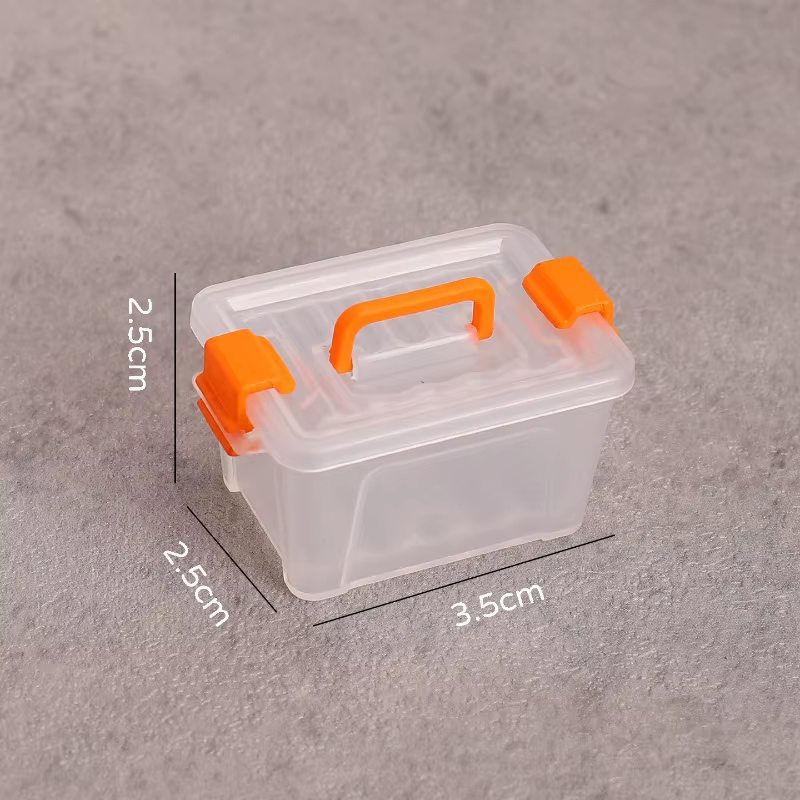 5 Mini valise boîtes de rangement transparentes