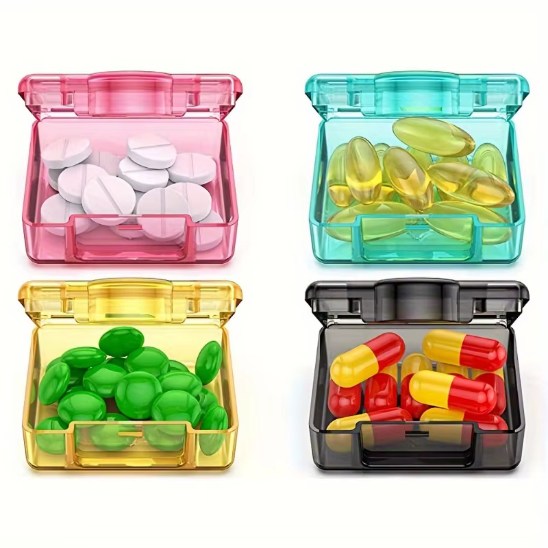 Boîte à pilules portable en plastique