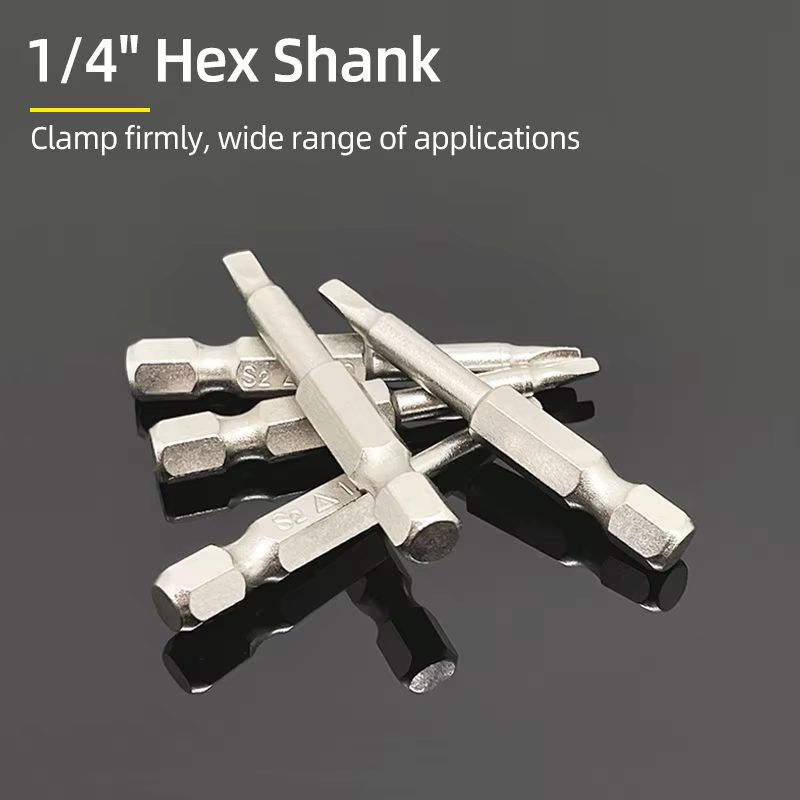 Jeu d'embouts de tournevis à tête triangulaire magnétique 1/4 "hex S2 embouts