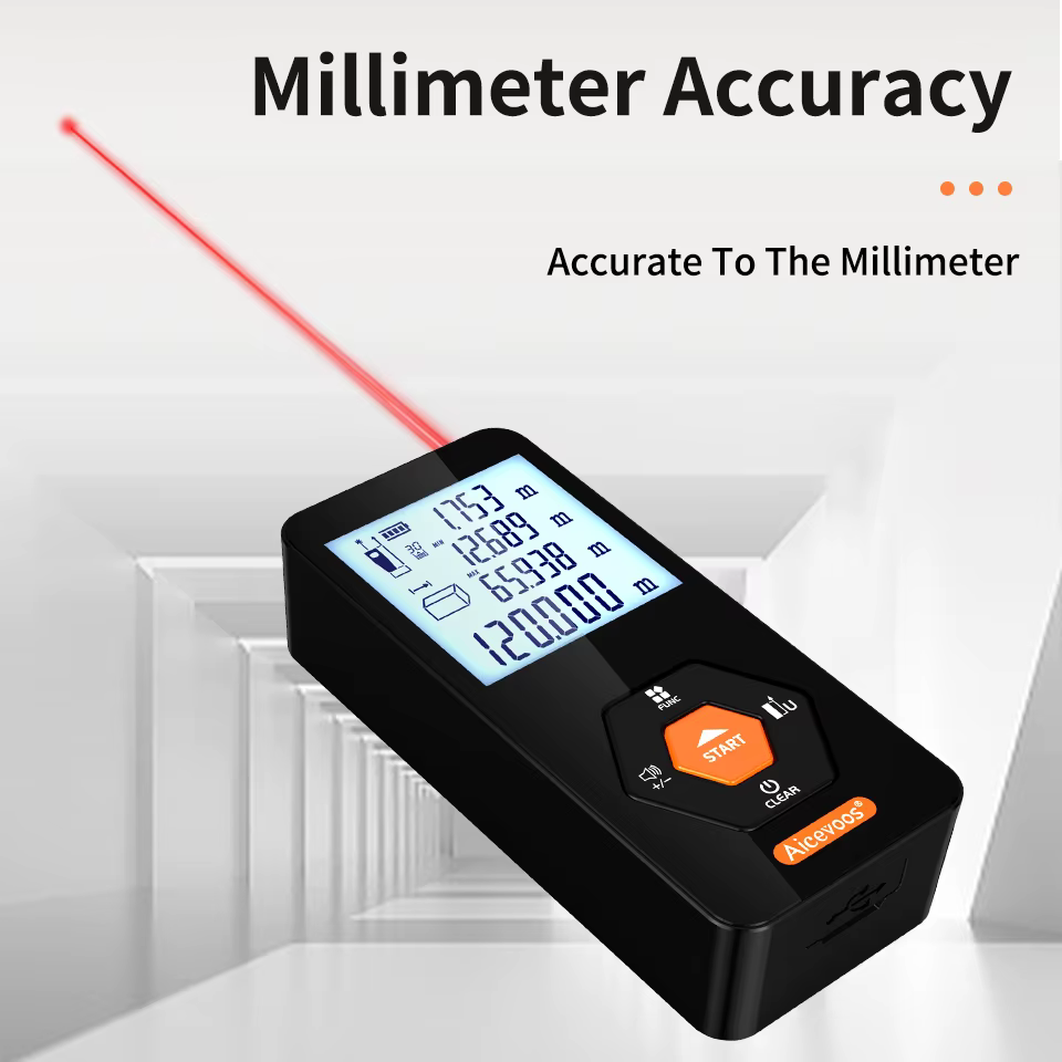 Aicevoos télémètre Laser numérique Rechargeable 50M 70M 100M 120M
