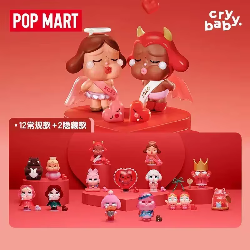 POP MART CRYBABY CRYING pour LOVE série boîte aveugle jouets Kawaii Anime figurine Caixa Caja Surprise