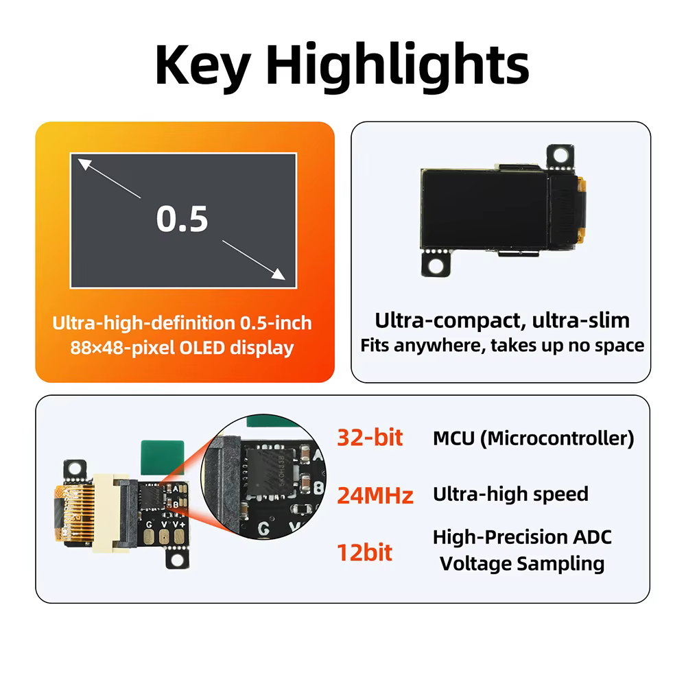 Mini voltmètre numérique ultra fin avec écran OLED de 0