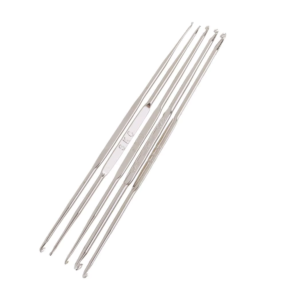 5 pièces taille 1.0 3.0mm Double tête tricot Crochet crochets ensemble Point