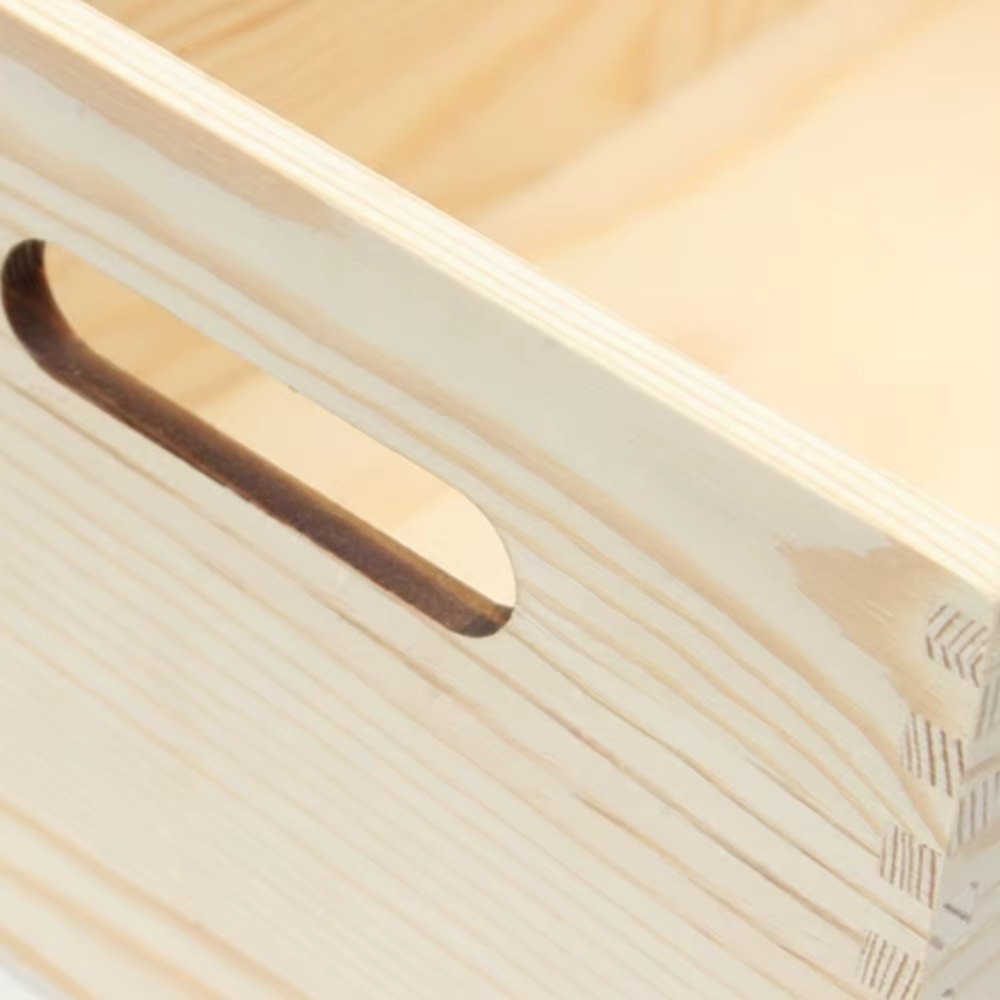 Boîte de rangement en bois massif