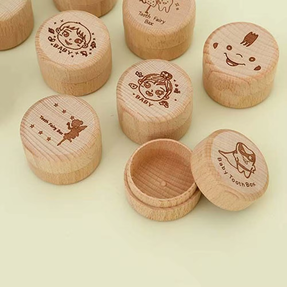 Boîte à dents de bébé en bois