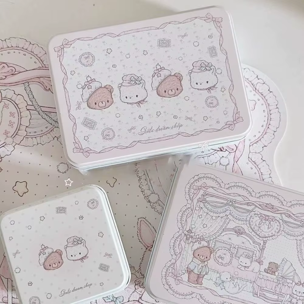 Ins – boîte de rangement en fer ours de dessin animé