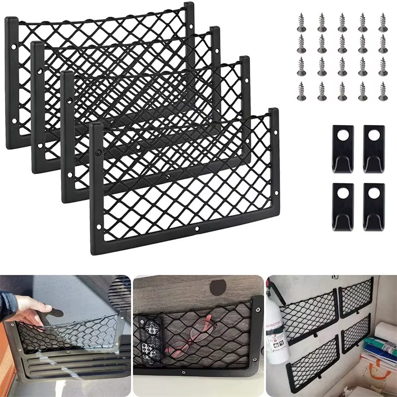 Filet de rangement de voiture, filet élastique, filets de chargement, caravane, Bus, Camping, siège arrière de véhicule, organisateur, maille, accessoires d'intérieur automobile