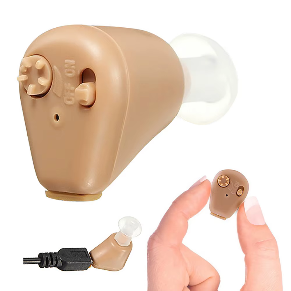 Aide auditive de type HearinCIC avec fonctionnement de batterie facile Écoute personnelle Amplificateur de son d'oreille électronique pour personnes âgées