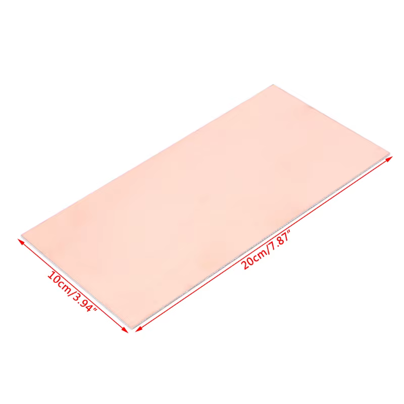 Stratifié FR4 carte PCB plaque plaquée cuivre double face 100x200x1.5mm