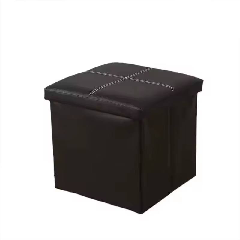 Organisateur de rangement en cuir tabouret créatif repose-pieds