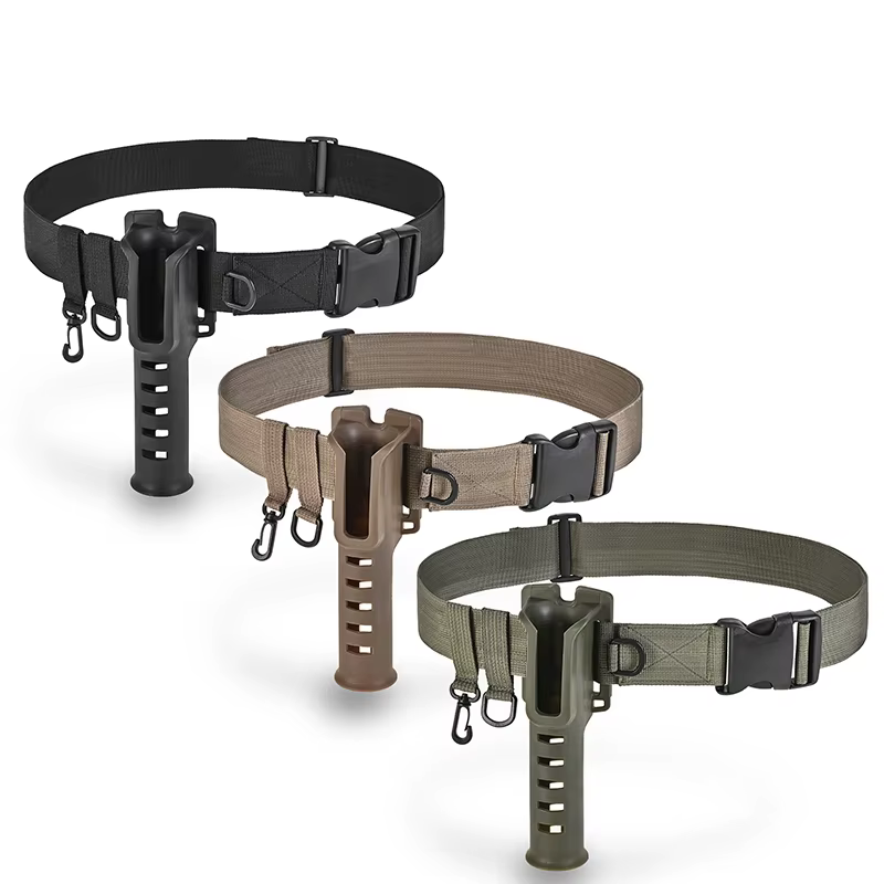 Support de ceinture de canne à pêche réglable, ceinture de pataugeoire avec insertion de leurre, boucle suspendue, Support de taille Portable pour matériel de pêche