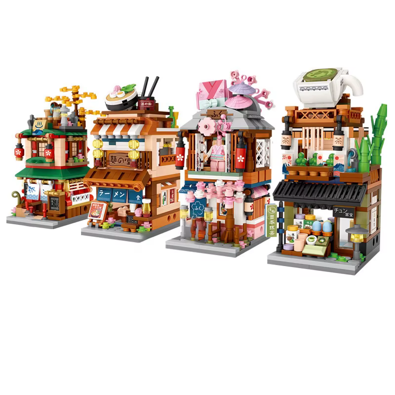 LOZ Mini Street View série boutique matcha japonaise Ramen cantine Kimono