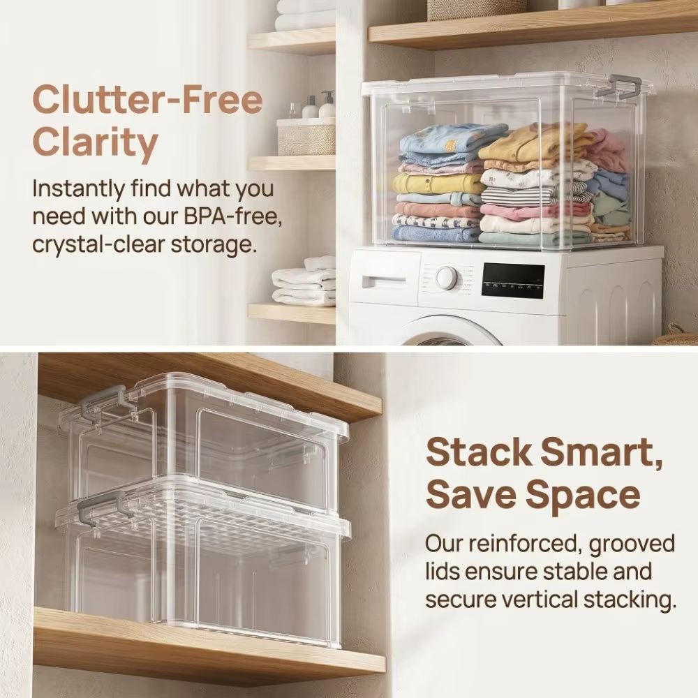 Boîtes de rangement transparentes sans BPA avec couvercles
