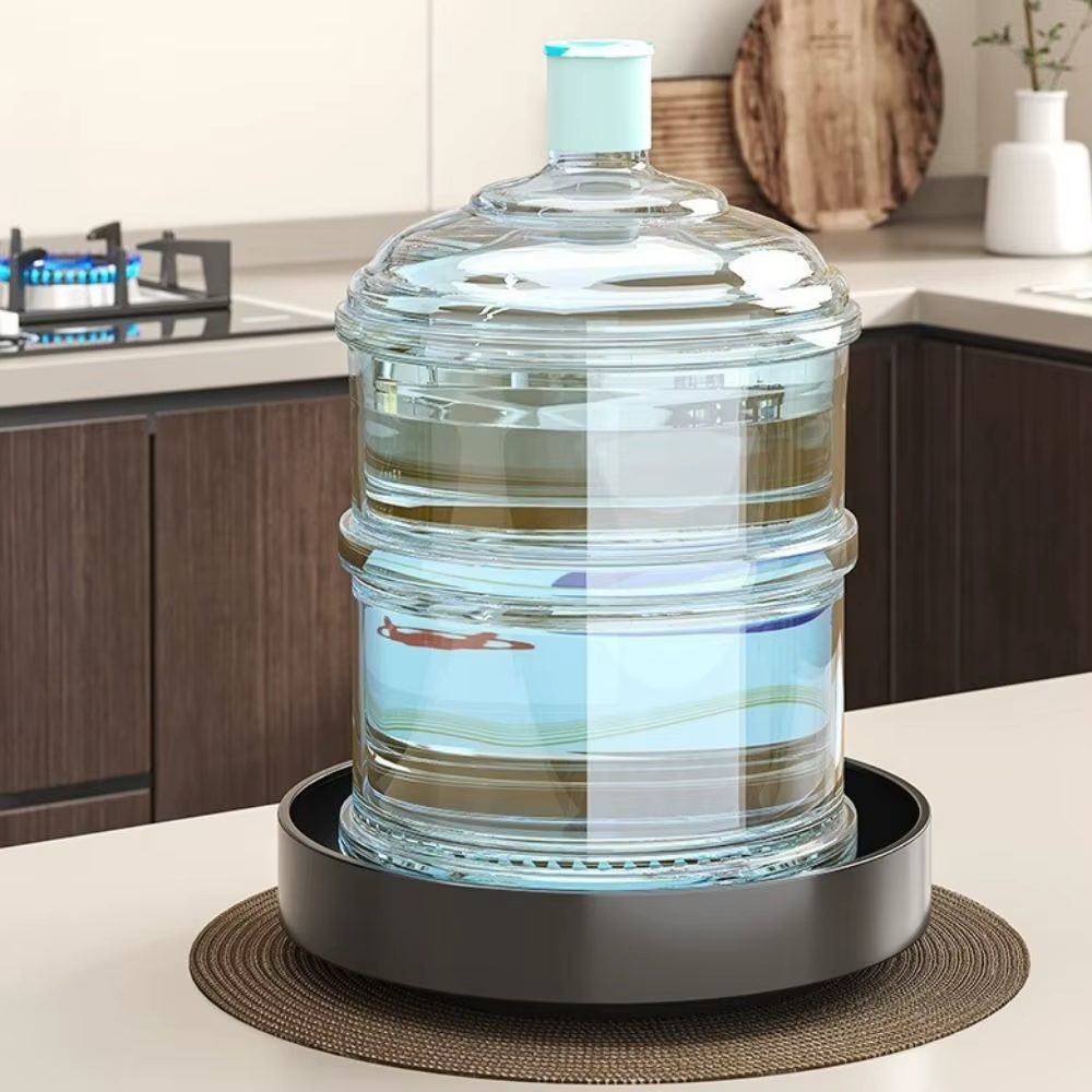Étagère à épices rotative en acier au carbone, grande capacité, étagère de rangement ronde pour condiments, gain de place, boîte de rangement pour cosmétiques imperméable