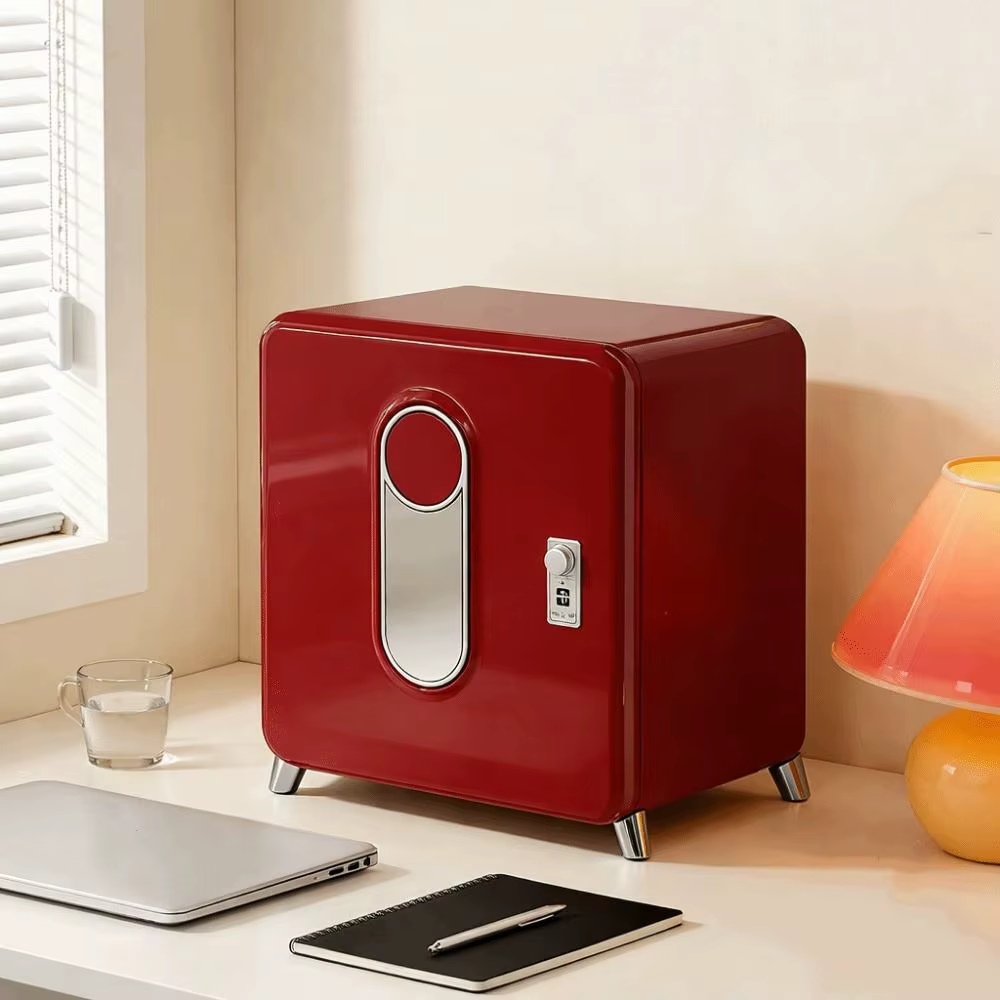 Boîte de rangement en plastique verrouillable, grande capacité, anti-poussière, avec serrure à combinaison, organisateur de fichiers de bureau, gain de place