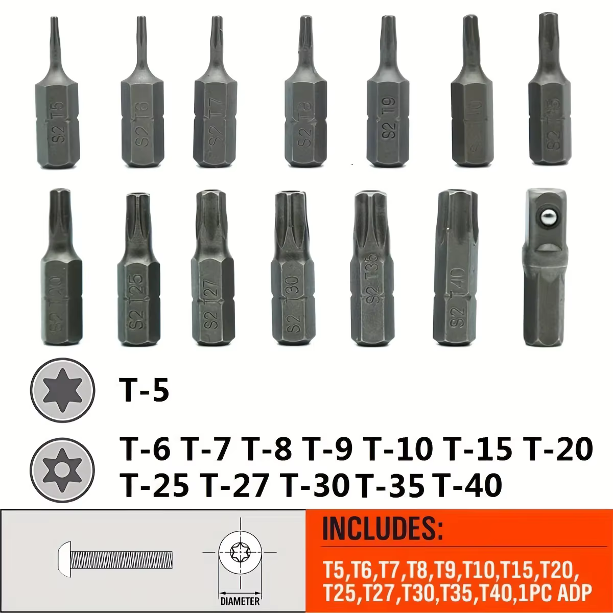 Jeu de 13+1 embouts Torx