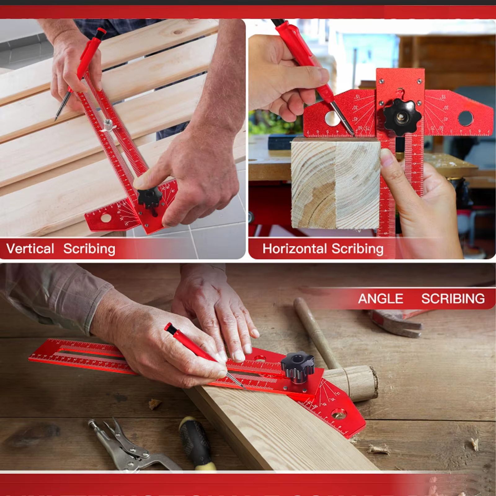 Équerre pliable multifonctionnelle pour le travail du bois