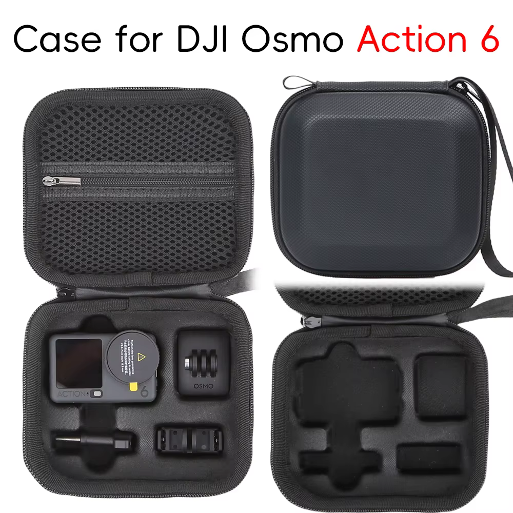 Mallette de rangement avec structure de doublure intégrée pour étui de rangement en PU DJI ACTION 6
