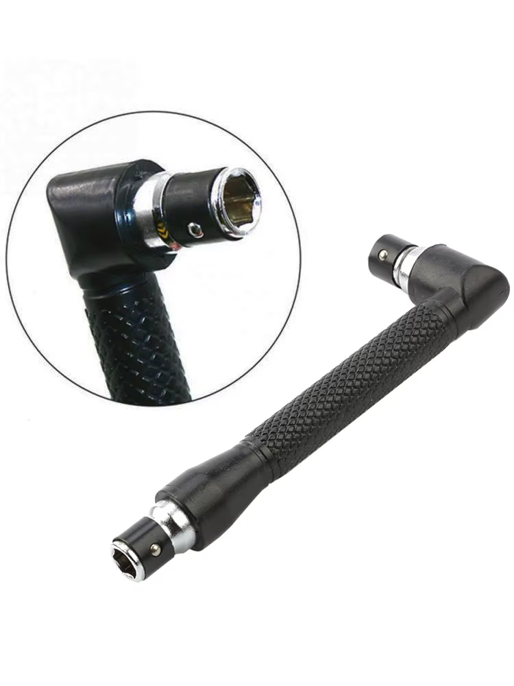 Embout de tournevis hexagonal 1/4 de type L noir 90 ° outil clé à double extrémité de 6