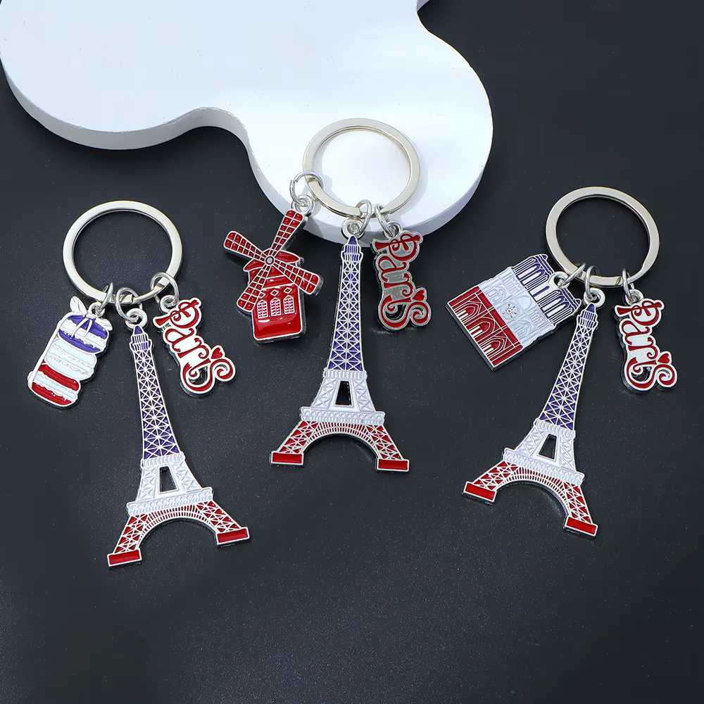 Porte-clés tour Eiffel créatif en métal