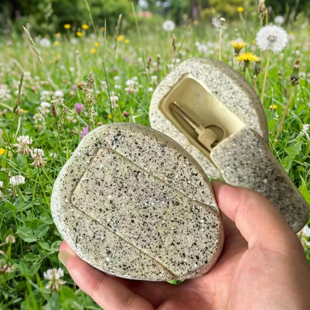 Boîte de rangement pour clés en forme de roche réaliste
