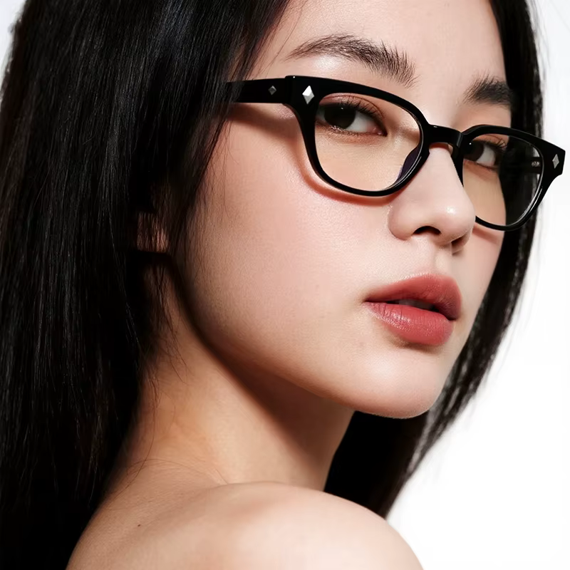 Nouvelles lunettes optiques élégantes avec design à rivets rétro, monture en acétate de haute qualité, unisexe, monture Johnny Depp, verres transparents.