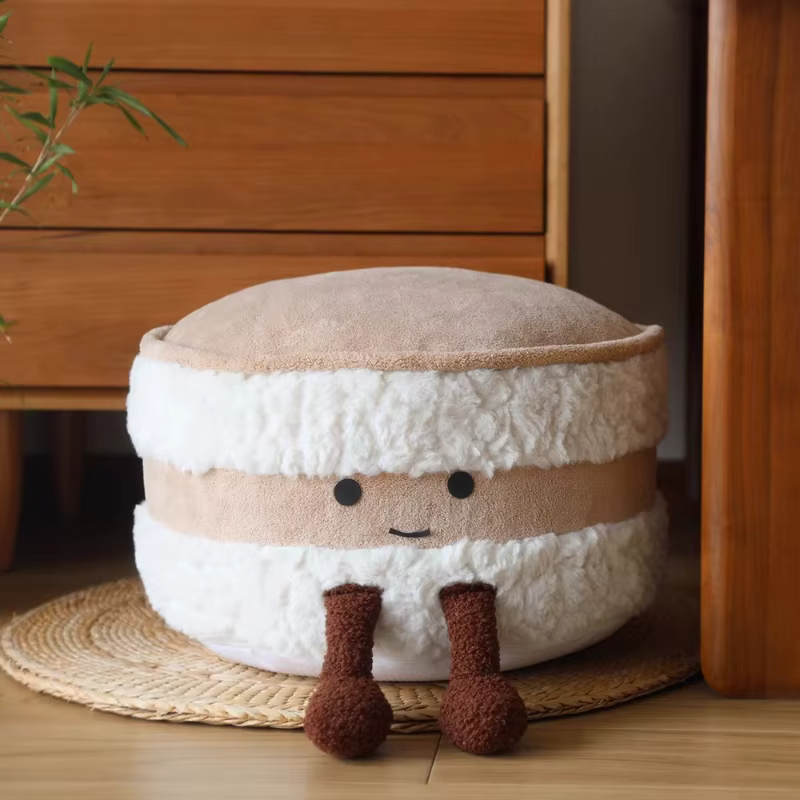 Pouf en forme de pain mignon, coussin de sol Tatami pour salon, repose-pieds amovible et lavable, banc à chaussures décoratif pour maison d'hôtes