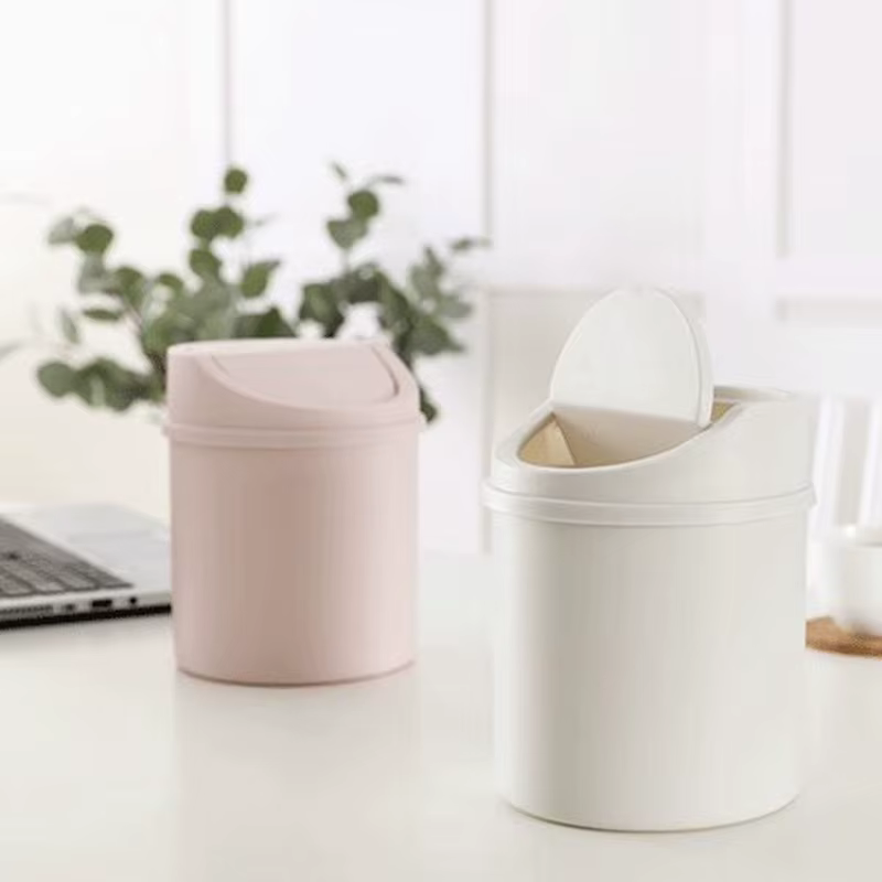 Mini poubelle de bureau avec couvercle