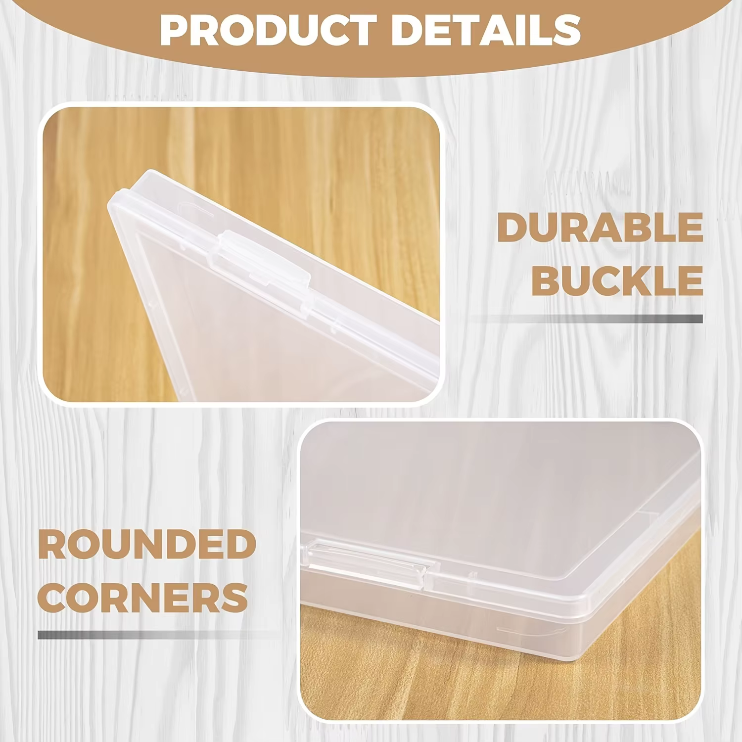Lot de 4/1 boîtes de rangement A4 transparentes avec couvercles