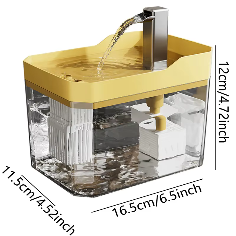 Fontaine à eau transparente pour chat à recirculation automatique