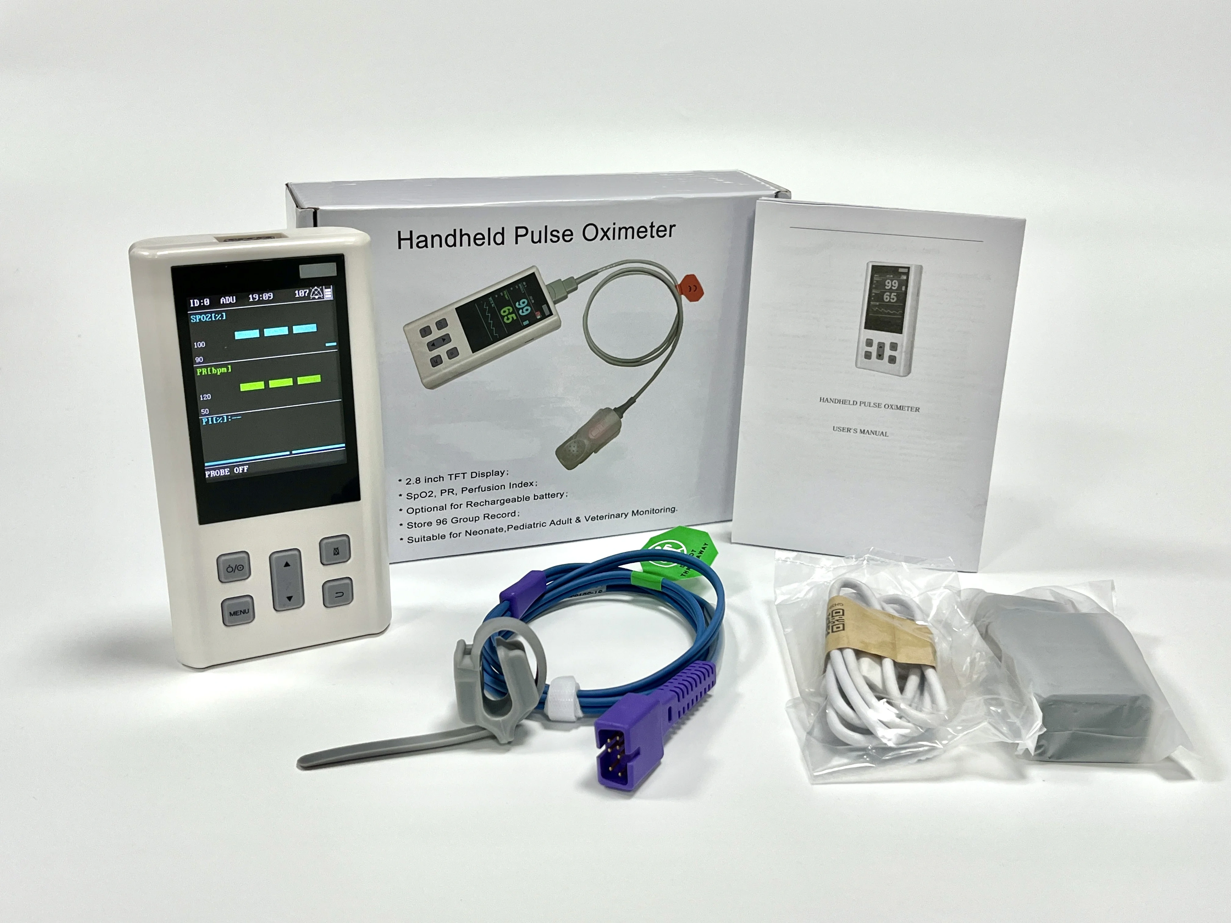 Moniteur de signes vitaux vétérinaires portatif fabriqué en usine-oxymètres de pouls pour la surveillance SpO2 dans la pratique vétérinaire