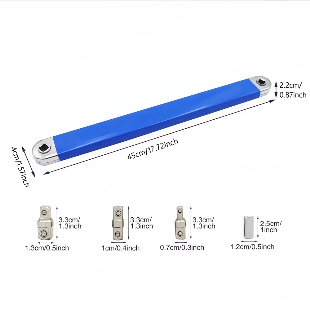 Clé à cliquet d'extension polyvalente avec clé