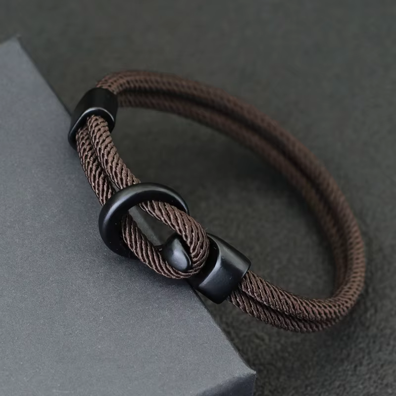 Bracelet en corde pour hommes, Double couche, pour Camping en plein air, accessoires de survie, paracorde, cadeau pour lui