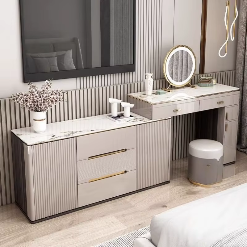 Organisateur de rangement coiffeuse tabouret moderne en bois massif coiffeuse tiroir classique Tocador Maquillaje meubles de chambre
