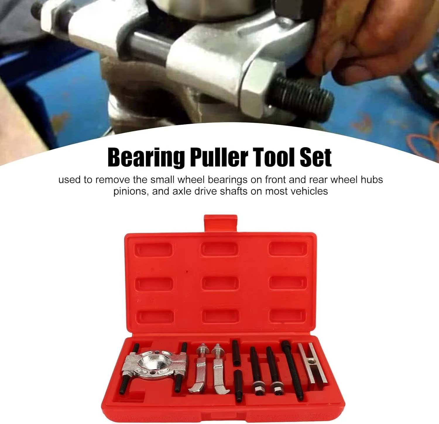 Kit de 9 pièces d'outils portables pour le démontage et l'assemblage de roulements de boîte de vitesses
