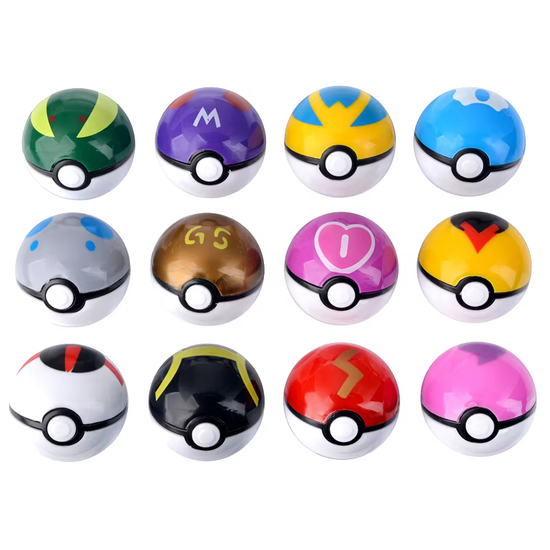 Figurines d'action Pokemon Pikachu Pokeball, 12 pièces/ensemble, modèle de jeu Poke Ball, figurines d'anime, jouets cadeaux d'anniversaire