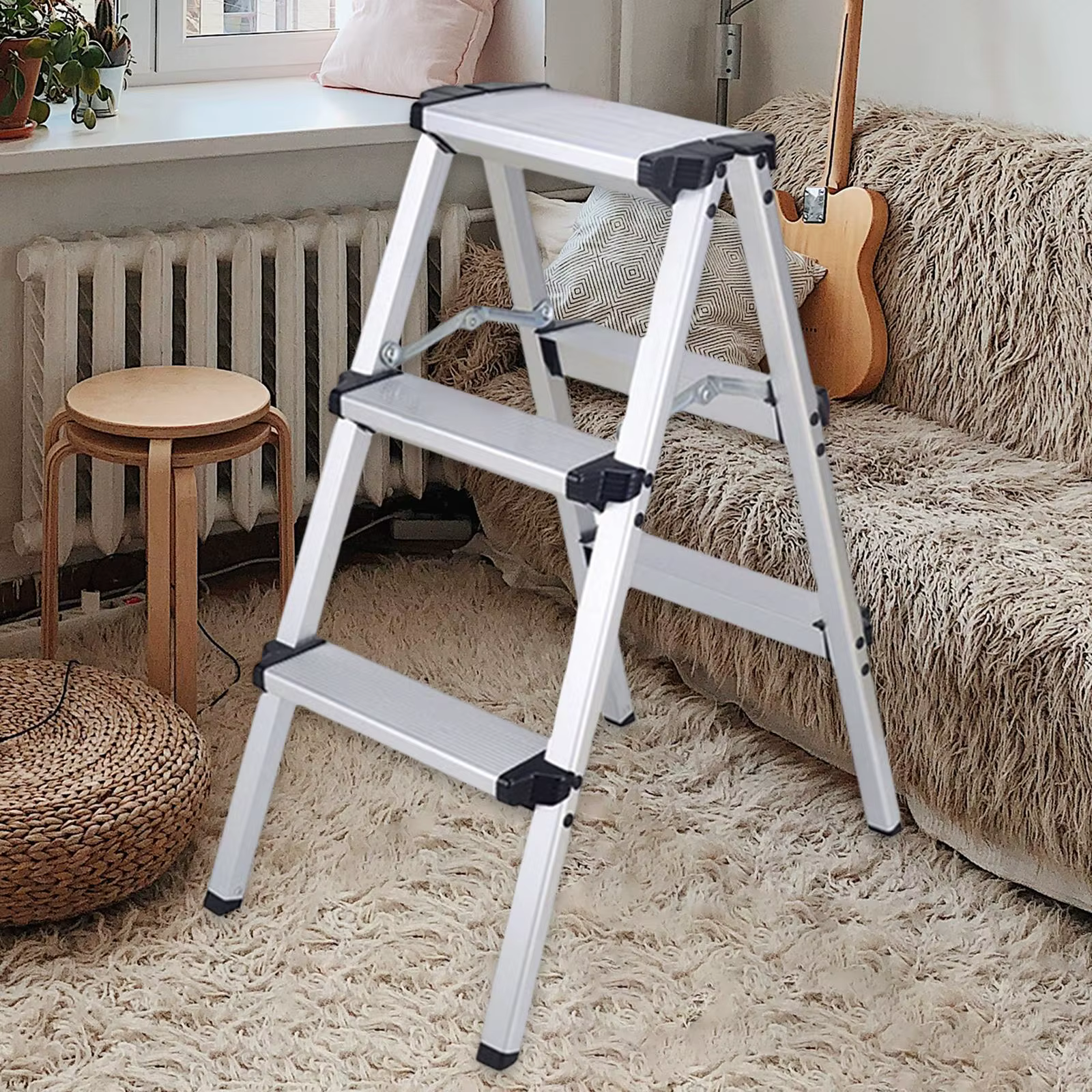 Tabouret à 3 marches, échelles à chevrons