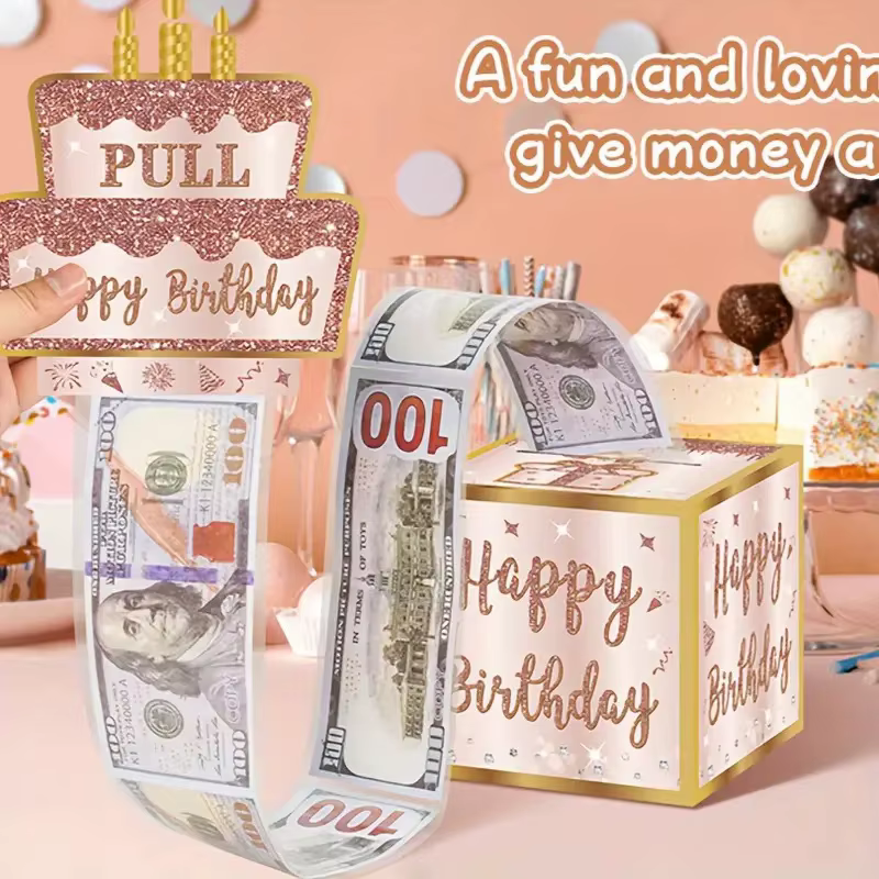 Tirelire d'anniversaire en or rose