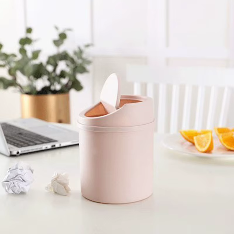 Mini poubelle de bureau avec couvercle