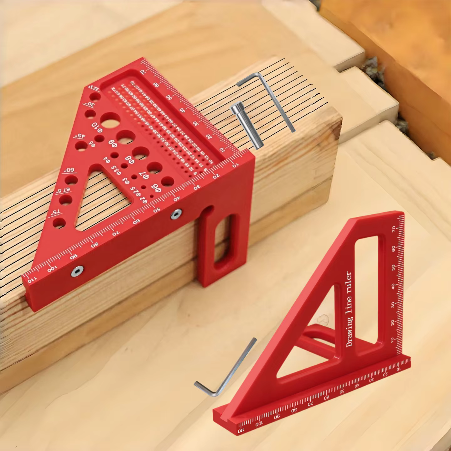 Outil de mesure de disposition de règle triangulaire à onglet métrique