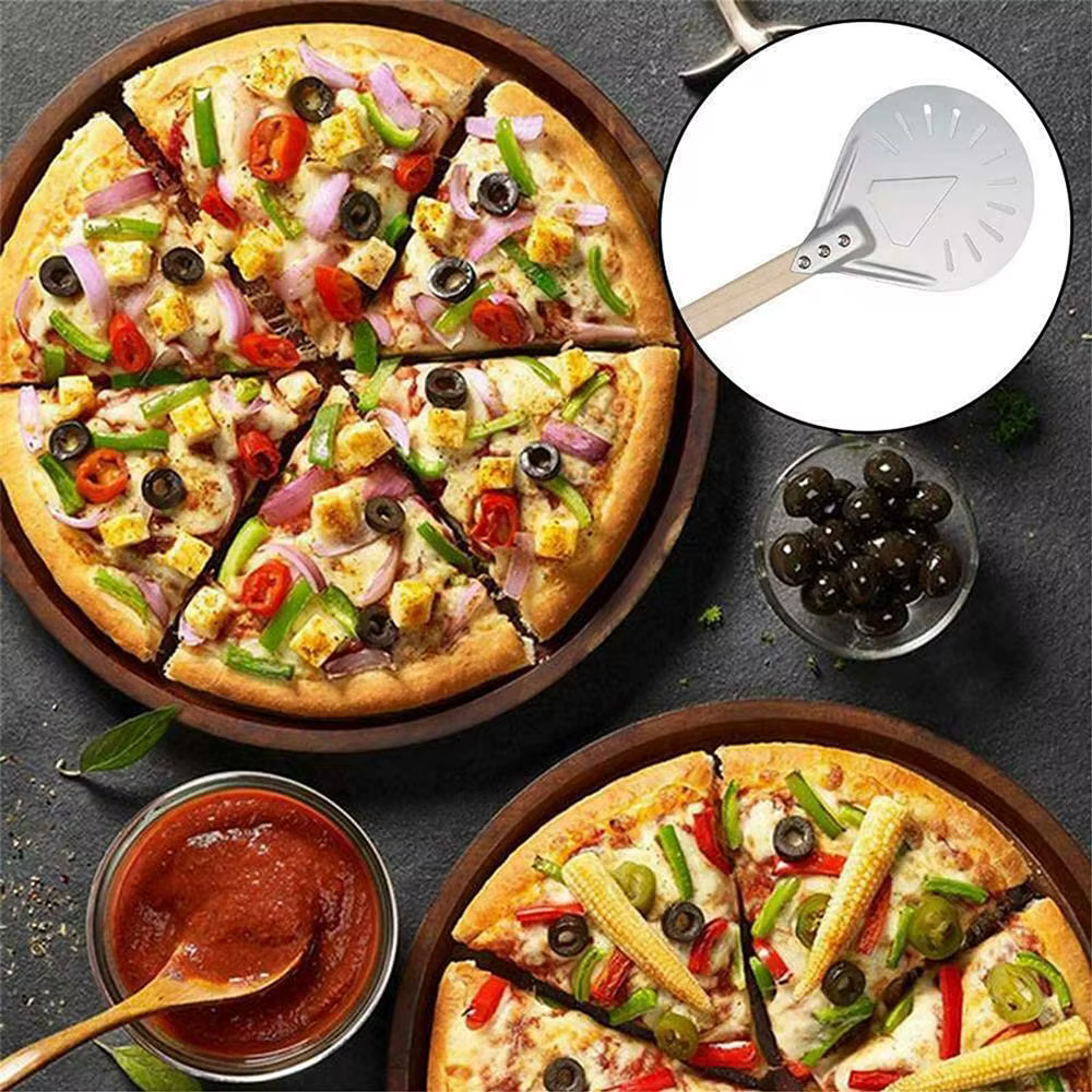 PGY Spatule à pizza perforée en aluminium de 7/8/9 pouces