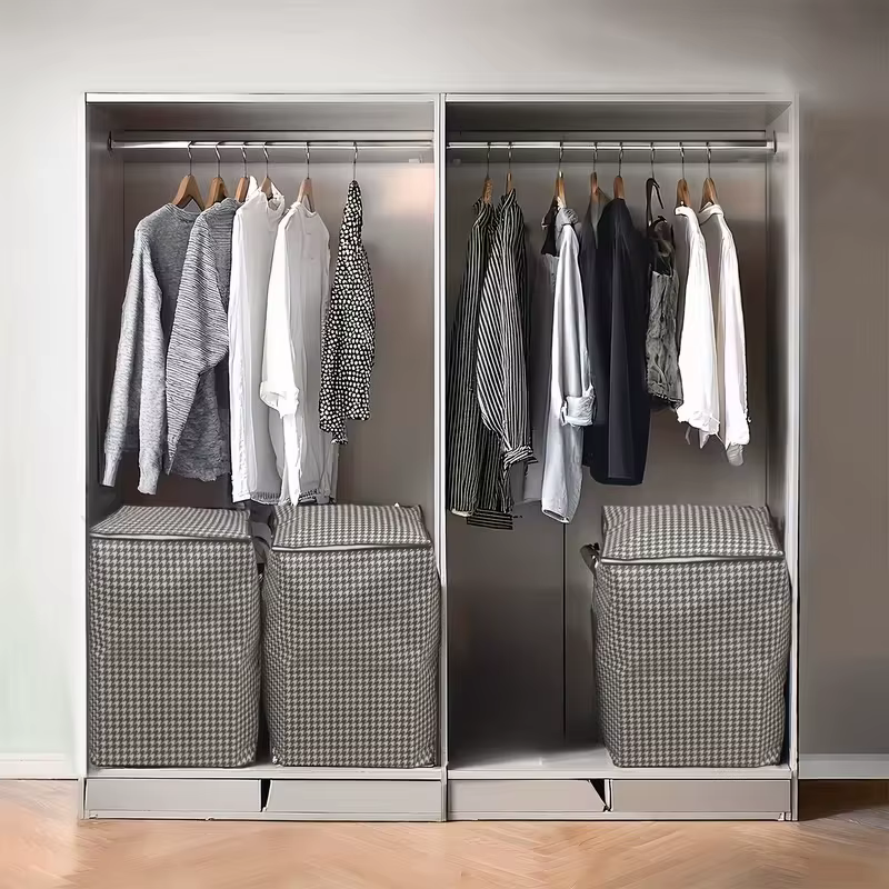 Boîte de rangement de couette, organisateurs anti-poussière, garde-robe Non tissé, sac permettant de gagner de l'espace, boîte de literie mobile pour la maison, Organization de rangement