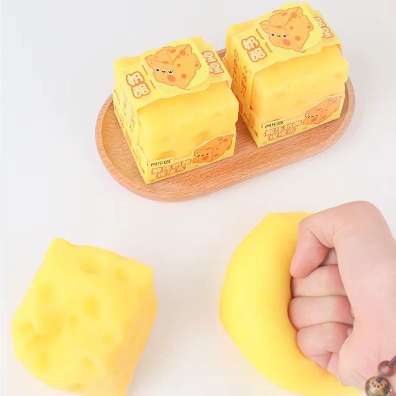 Squishy carré fromage presser jouets rebond lent pousser soulagement du Stress jouet sensoriel beurre doux