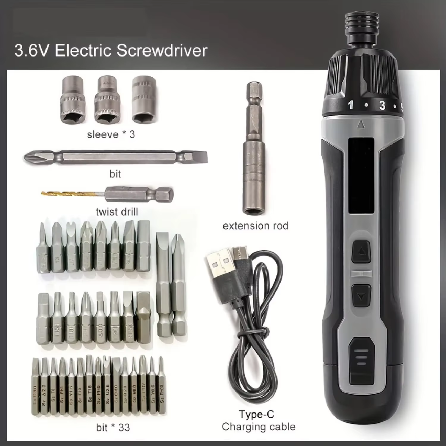 Tournevis électrique, pilote d'alimentation sans fil 360 tr/min