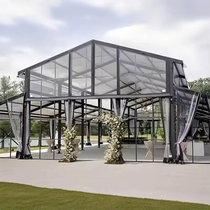 Tente de réception de luxe préfabriquée OME en promotion – Grande tente événementielle personnalisée pour mariages et fêtes, commerciale, imperméable et résistante au vent, pour l'extérieur